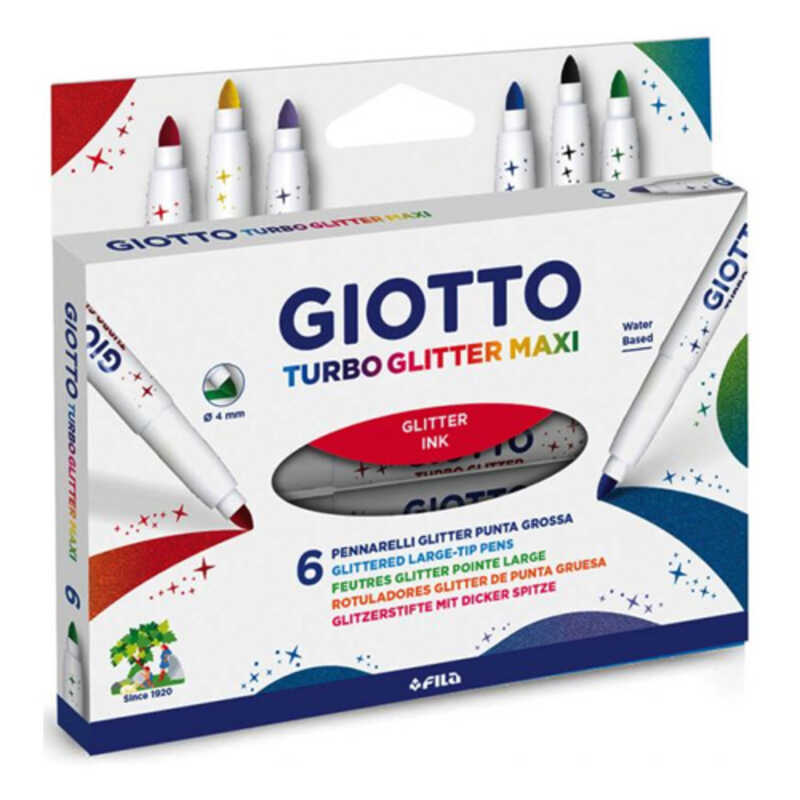 caixa 6 retoladors turbo glitter maxi