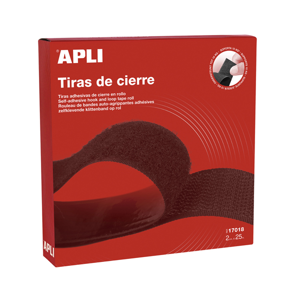 rollo velcro 2cm x 25m adhesivo negro