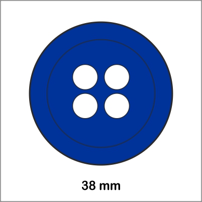 paquete 6uds botones 38mm azul fuerte