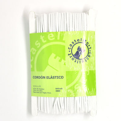 rollo 25m goma elastica 3mm blanco