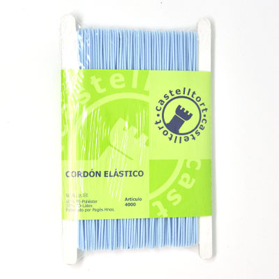 rollo 25m goma elastica 3mm azul cielo