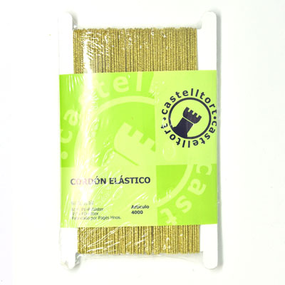 rollo 25m goma elastica 3mm oro