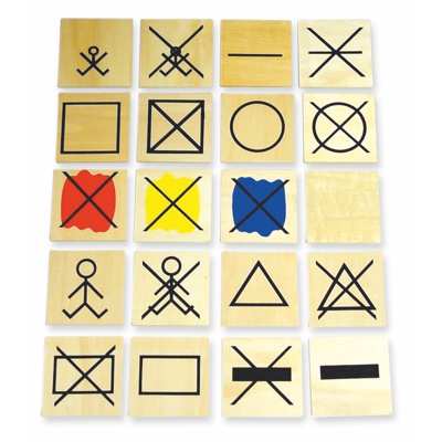 juego 20 piezas bloques logicos