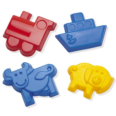 pack 4 moldes de plastico para arena