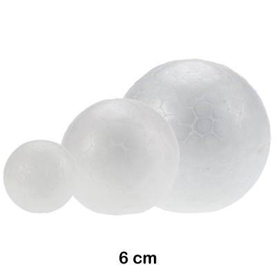pack 8 bolas porexpan 6'5cm blancas