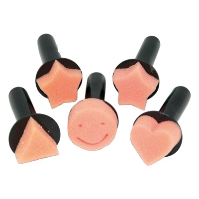 pack 5 sellos esponja formas varias