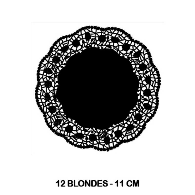 paq. 12 blondas papel 11cm color negro paq. 12 blondas papel 11cm color negro