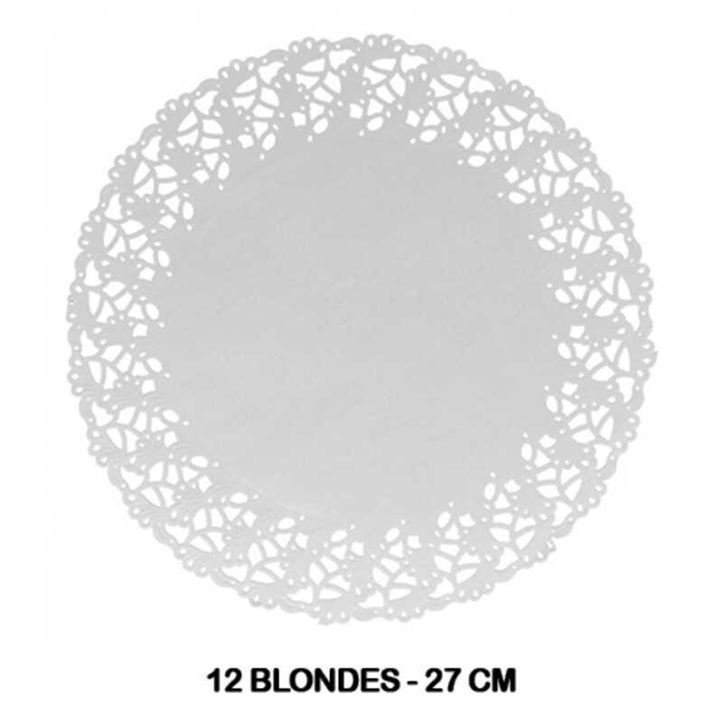 paq. 12 blondas papel 27cm color blanco paq. 12 blondas papel 27cm color blanco