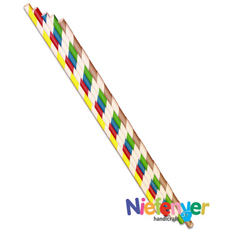 pack 25 pajitas de papel 20cm. rayas