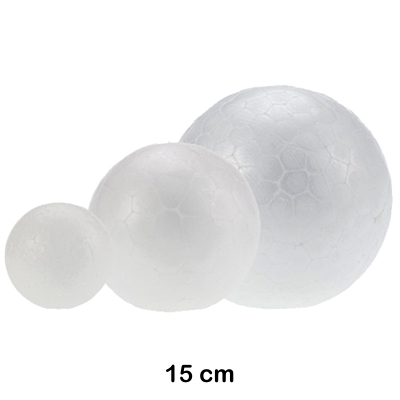 bola de porexpan de 15cm. blanca