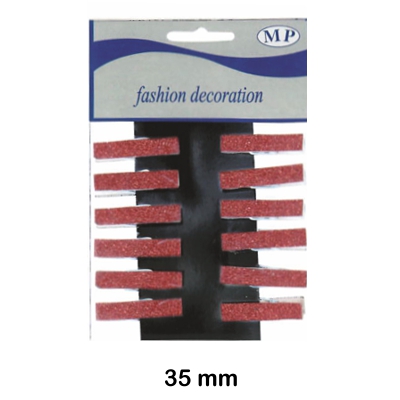 paq.12 pinzas 35mm purpurina rojo