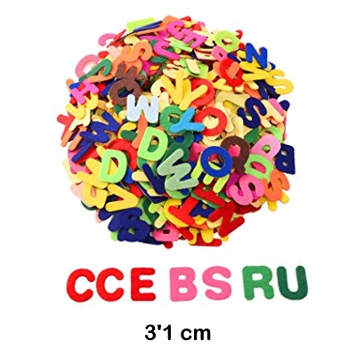 paq.520 letras mayusculas 3.1cm colores