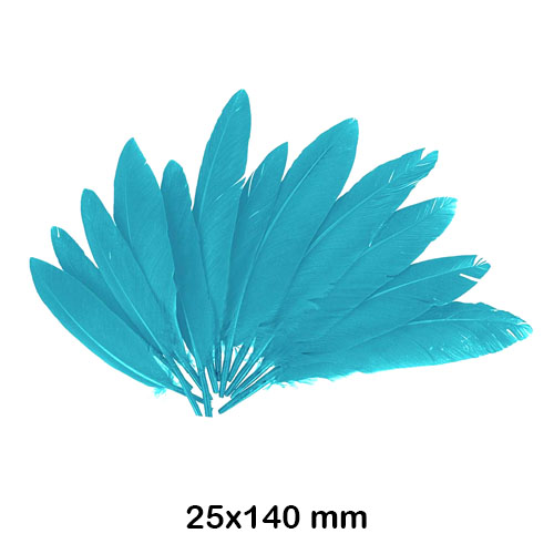 paq. 60 plumas 14cm color azul