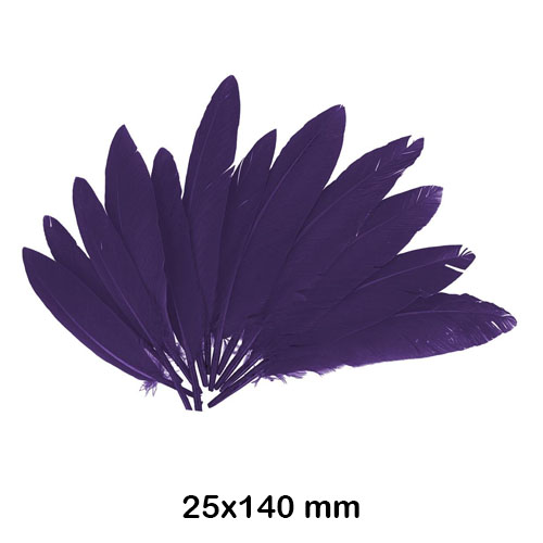 paq. 60 plumas 14cm color lila