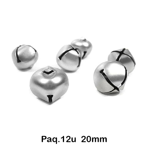 paq. 20 cascabeles 12mm plateados