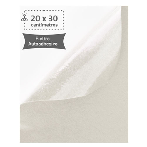 fieltro 20x30cm adhesivo 220gr blanco