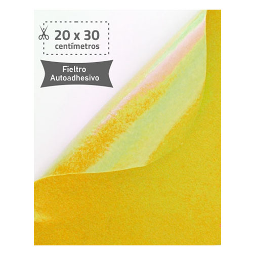 fieltro 20x30cm adhesivo 220gr amarillo