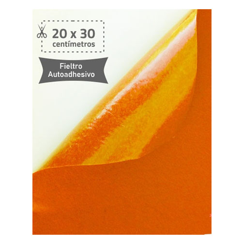 fieltro 20x30cm adhesivo 220gr naranja