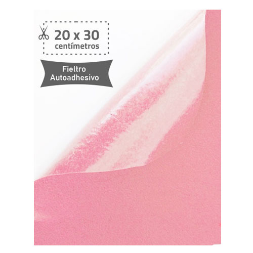 fieltro 20x30cm adhesivo 220gr rosa