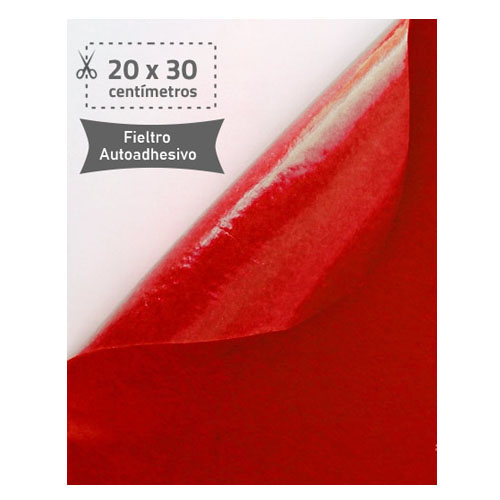 fieltro 20x30cm adhesivo 220gr rojo