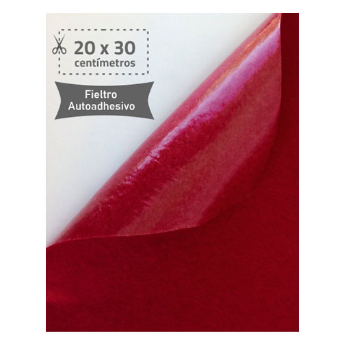 fieltro 20x30cm adhesivo 220gr granate