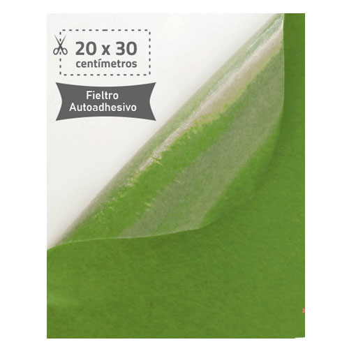 fieltro 20x30cm adhesivo 220gr verde cla
