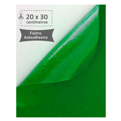 fieltro 20x30cm adhesivo 220gr verde med