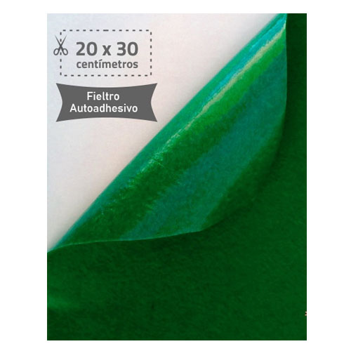 fieltro 20x30cm adhesivo 220gr verde fue