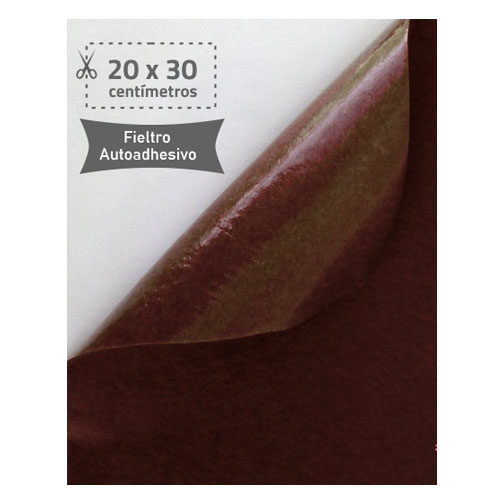 fieltro 20x30cm adhesivo 220gr marron