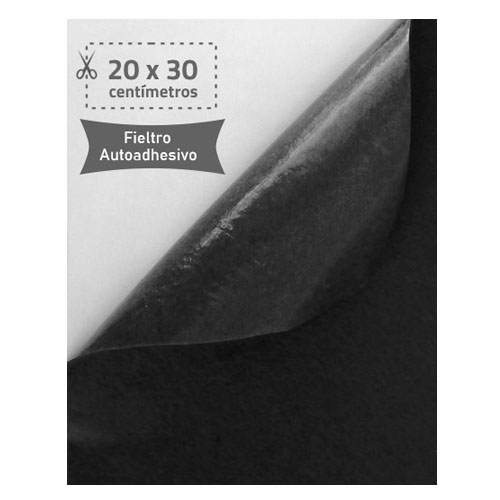 fieltro 20x30cm adhesivo 220gr negro