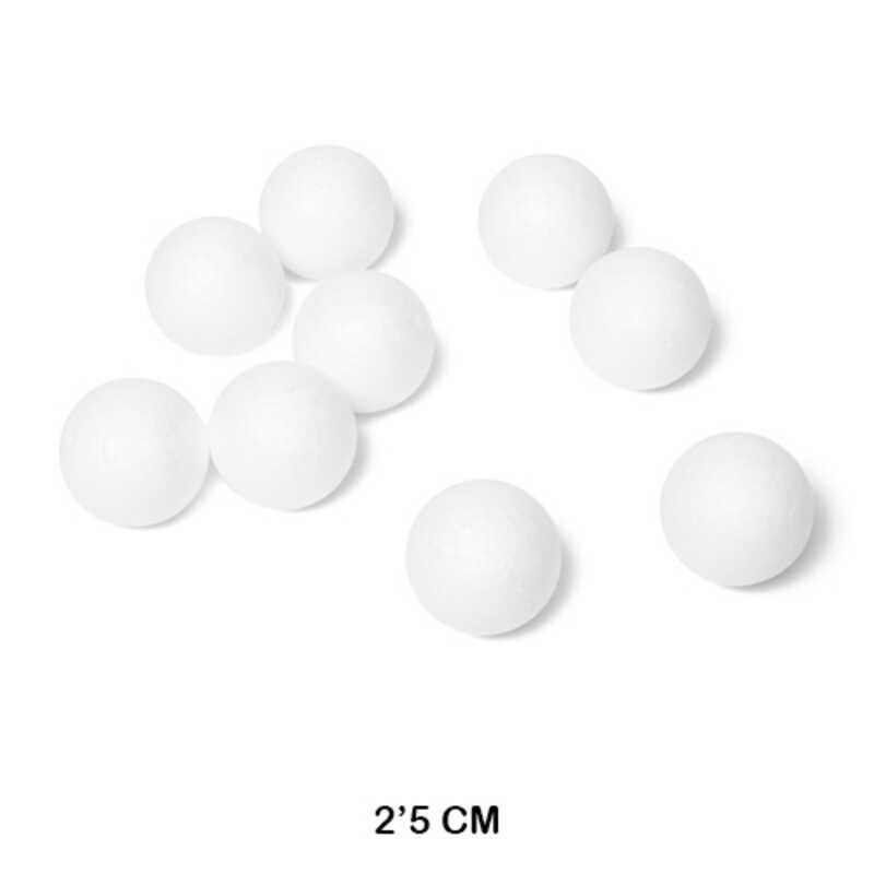 bolsa 50 bolas porex 2'5cm blancas