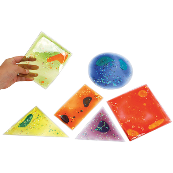 pack 12 piezas geometricas gel y brillo