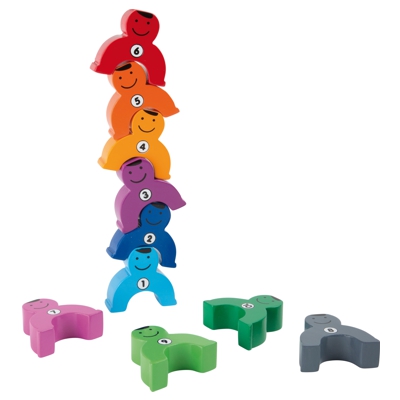 hombrecitos para apilar 'numeros' madera
