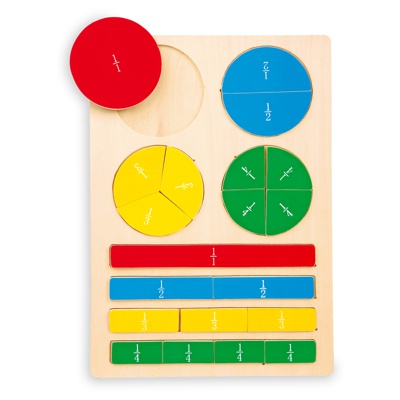 puzzle madera para calculo de fracciones