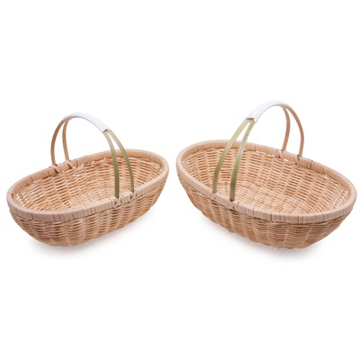 set 2 cistells trenat natural