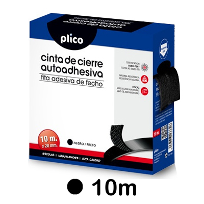 rollo velcro 10m negro 2 partes plico