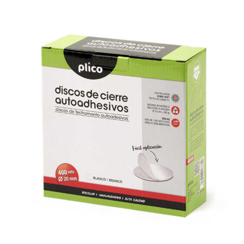 pack 400 circulos velcro 20mm blanco