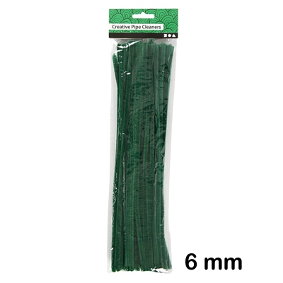 paquete 50 limpiapipas 6mm verde oscuro