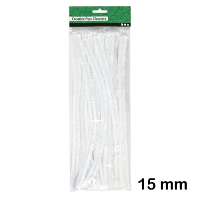 paquete 15 limpiapipas 15mm blanco