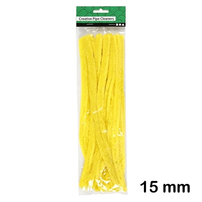 paquete 15 limpiapipas 15mm amarillo