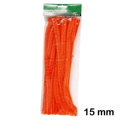 paquete 15 limpiapipas 15mm naranja