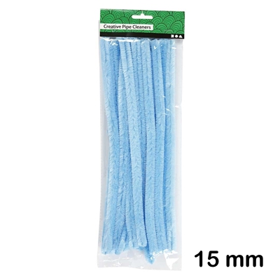 paquete 15 limpiapipas 15mm azul flojo