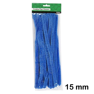 paquete 15 limpiapipas 15mm azul oscuro