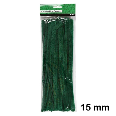 paquete 15 limpiapipas 15mm verde oscuro