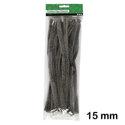 paquete 15 limpiapipas 15mm gris