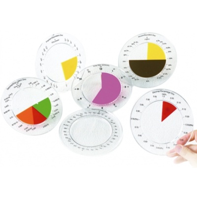 pack 6 discos trasparentes de fracciones