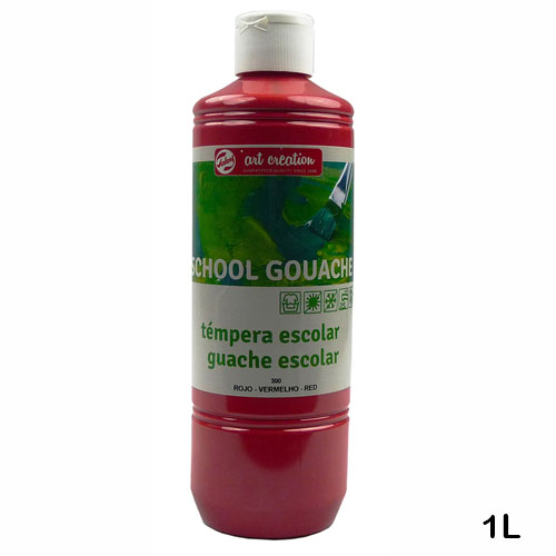 tempera escolar 1l. titan roja