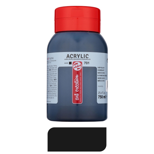 tempera acrilica 750ml negra talens