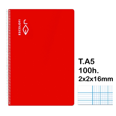 libreta t.4 2x2x16mm 100 hojas rojo
