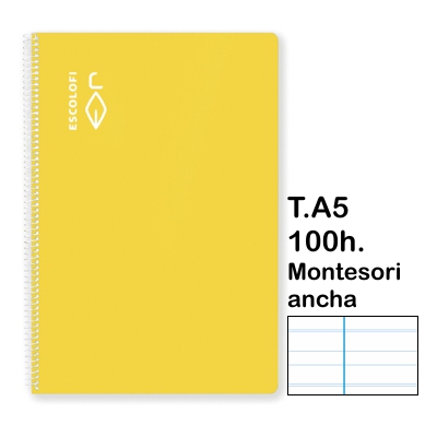 libreta t.4 montesori 5 100h amarilla
